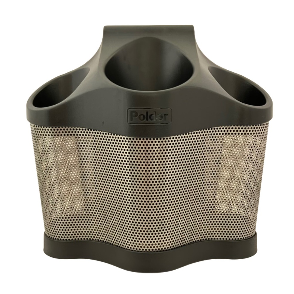 Polder Style Station Bathroom Organizer Black Hair Tool Organizer for Hair Dryer